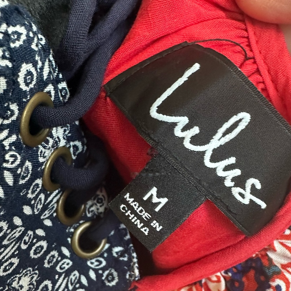 Lulu's Blue and Red Floral Mini Dress - Picture 4 of 4